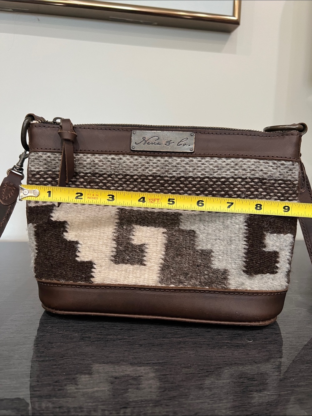 Nena & Co Leather & Wool  Southwestern Pattern Crossbody - Picture 15 of 16